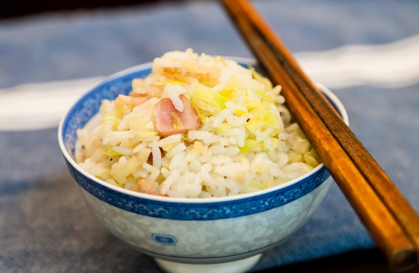Variations of Rice with Cabbage and Bacon